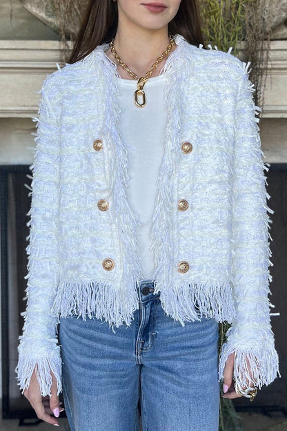 Ladies Flowing Fringe Casual Coat