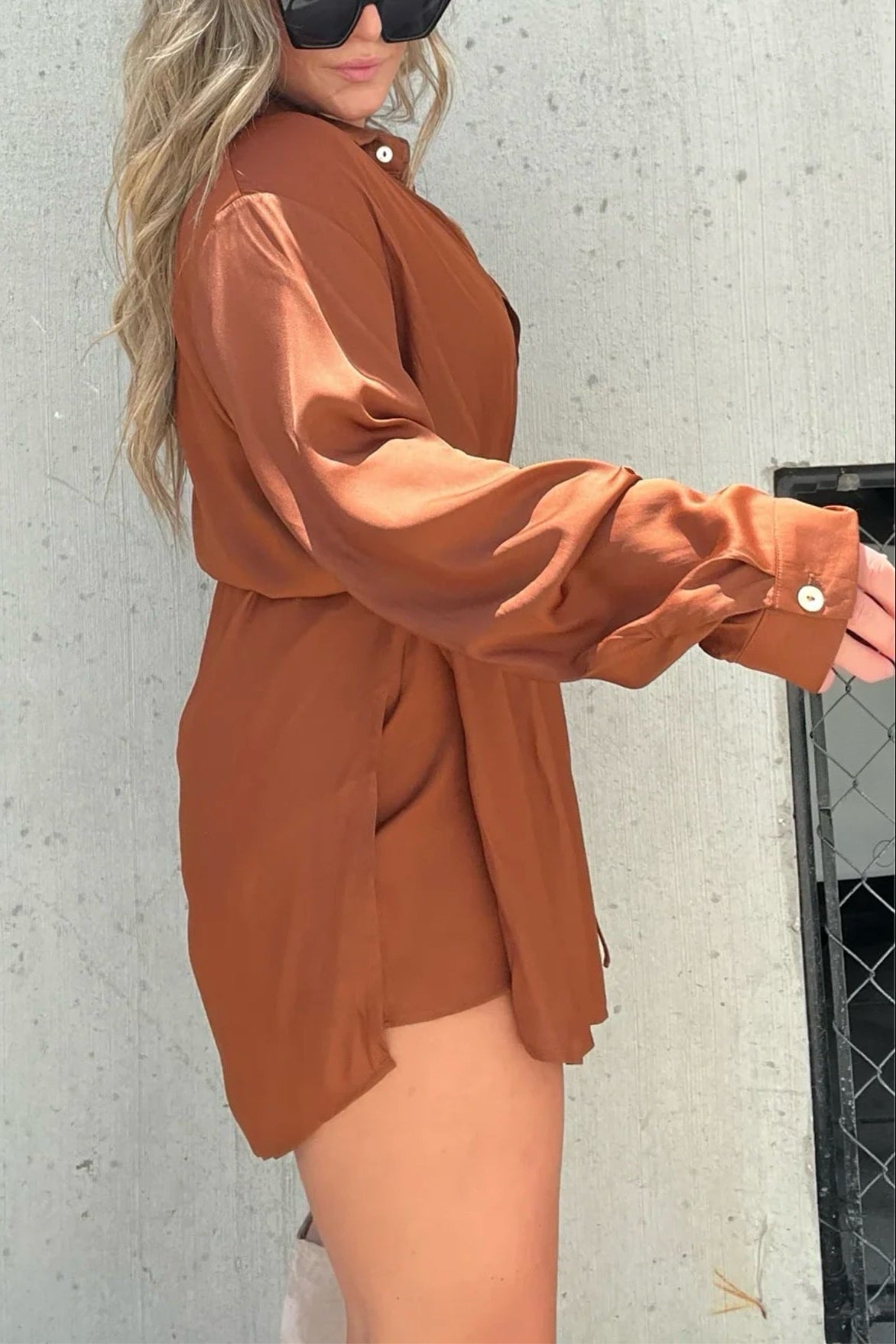 Women's Satin Covered Nights Romper Dress Set