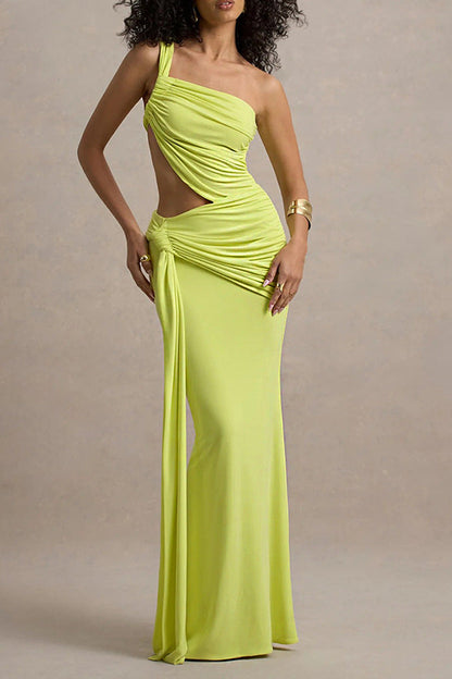 Mauve Open-Back Maxi Dress