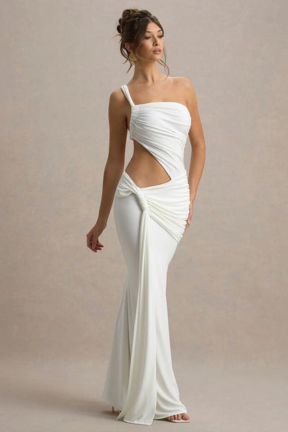 Mauve Open-Back Maxi Dress