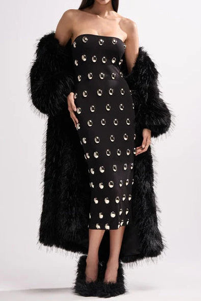 Metal Detailing Midi Dress