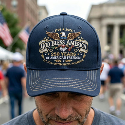 USA 250th Anniversary God Bless America Patriot Cap