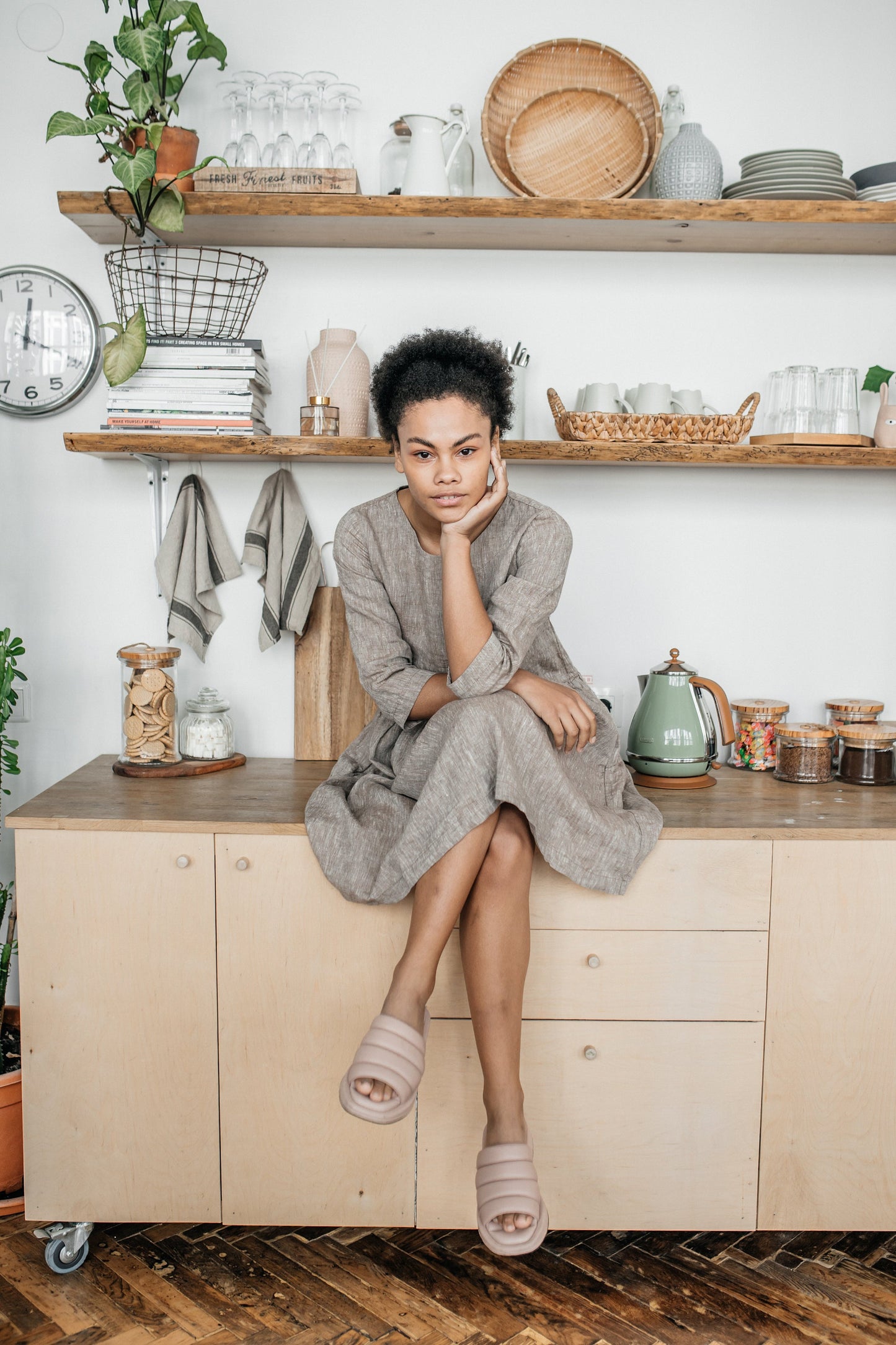 Linen circle dress with pockets