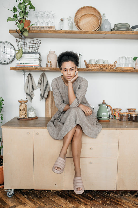 Linen circle dress with pockets