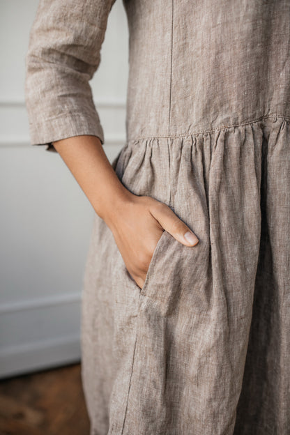 Linen circle dress with pockets