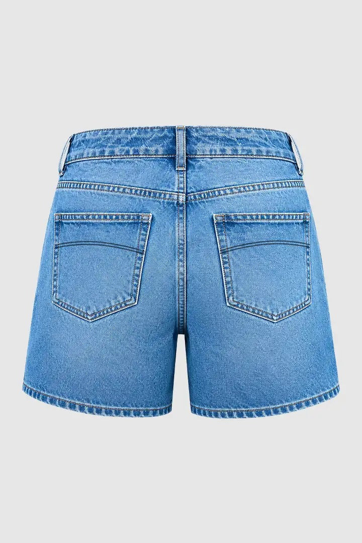 Mid Wash Denim Shorts