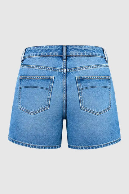 Mid Wash Denim Shorts