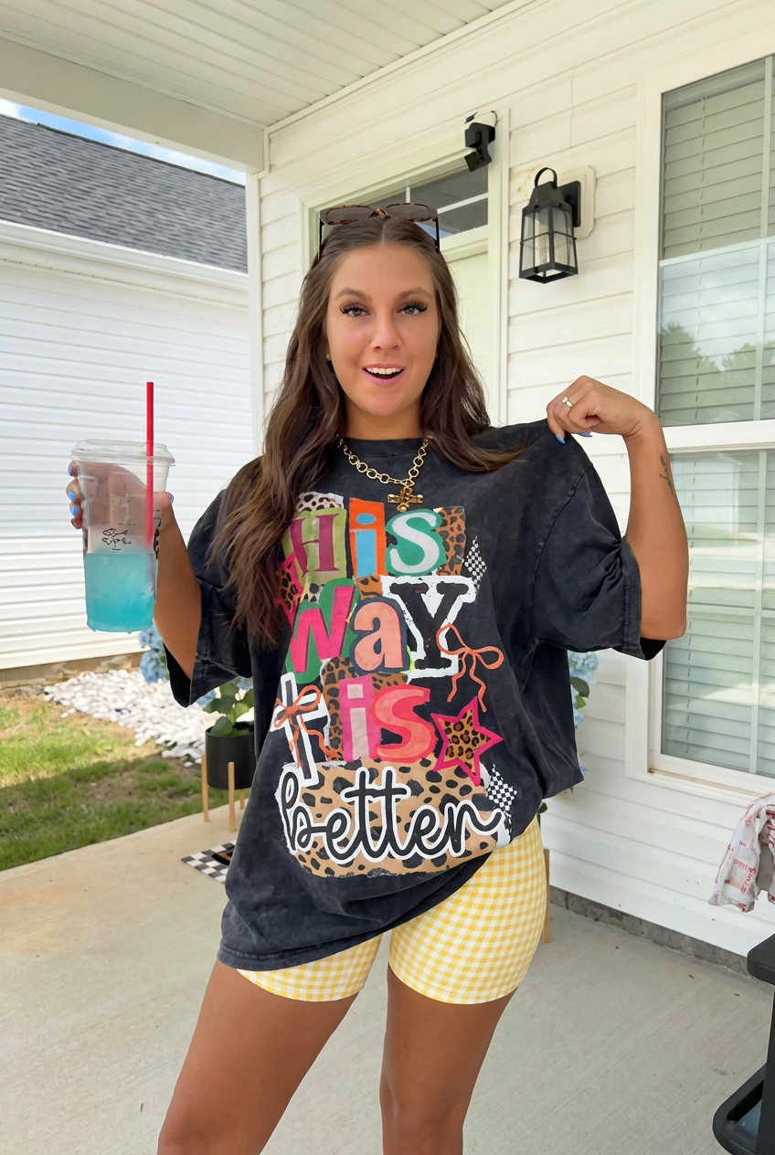 His Way Is Better Oversized Graphic Tee