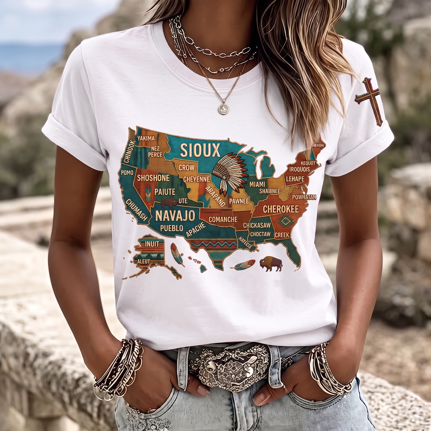 Native Heritage Graphic Tee – Western Comfort Cotton Blend T-Shirt