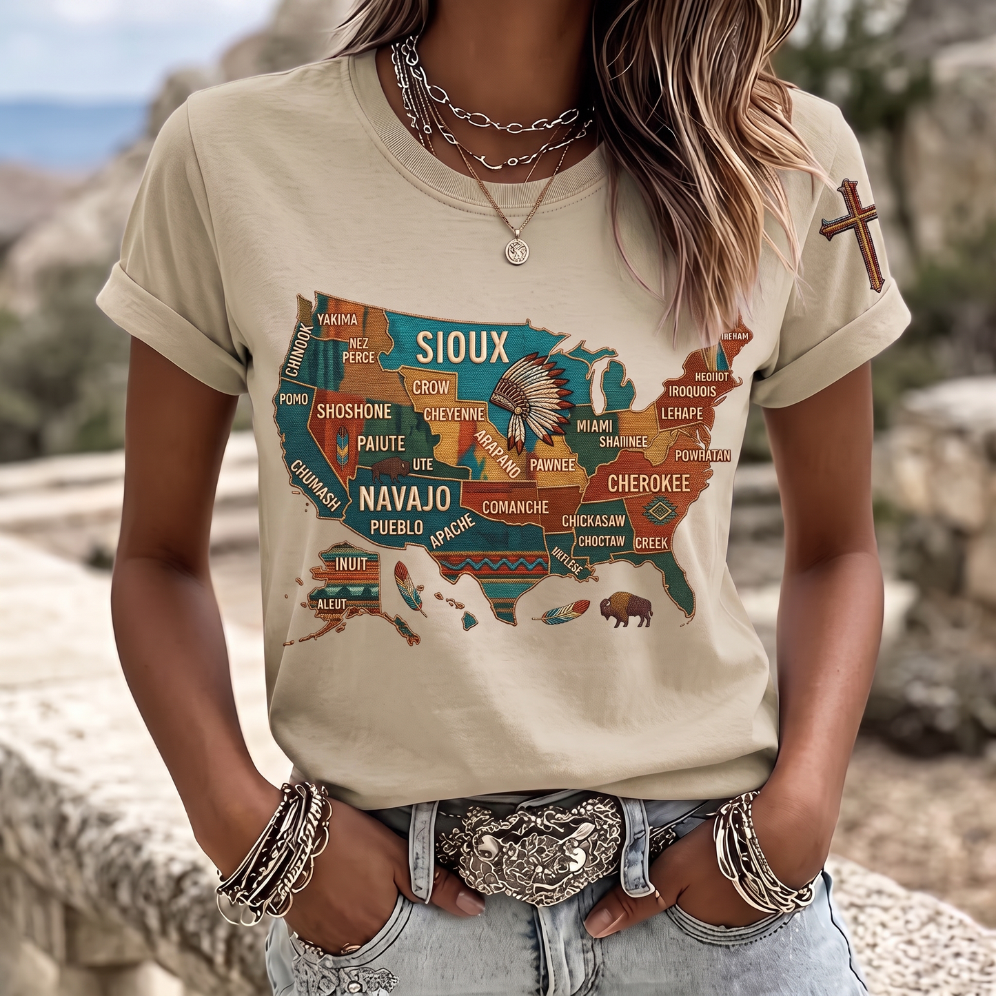 Native Heritage Graphic Tee – Western Comfort Cotton Blend T-Shirt