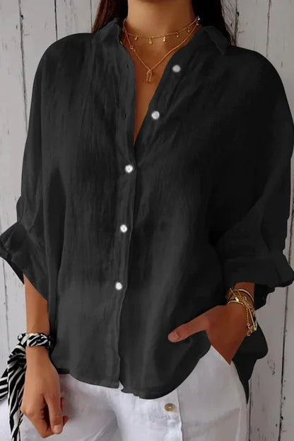 Cotton and Linen Tie Back Design Shirt