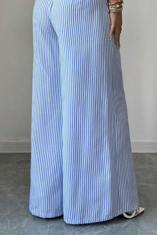👖40% OFF！✨High-Waist Striped Wide-Leg Trousers